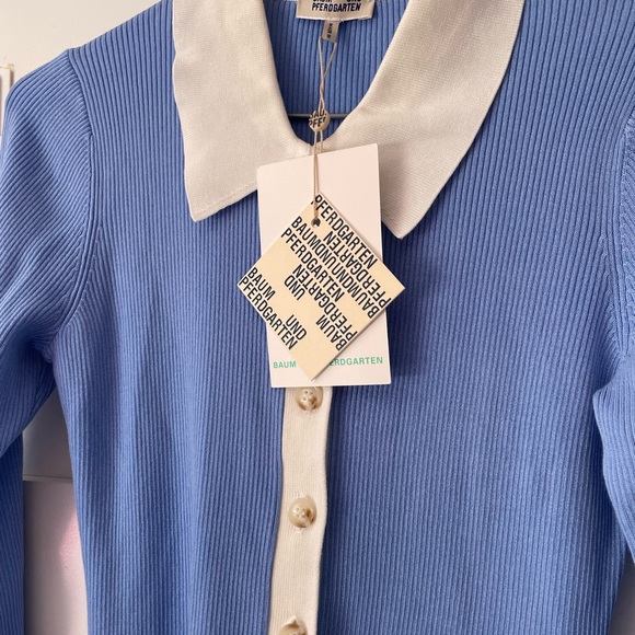 BAUM UND PFERDGARTEN midi blue ribbed knit dress - Picture 5 of 15